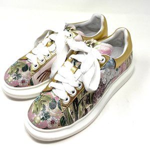Hollie Watman Women's  Leather Floral Fashion Sneakers